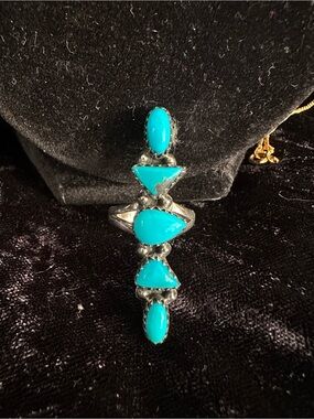 18) Navajo Turquoise Sterling Silver Ring